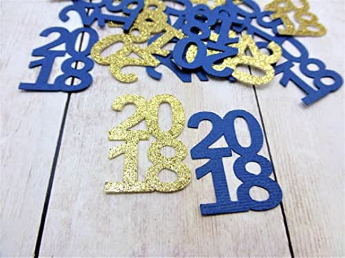 Blue And Gold Graduation Party Ideas
 Amazon 2018 Navy Blue and Glitter Gold Confetti