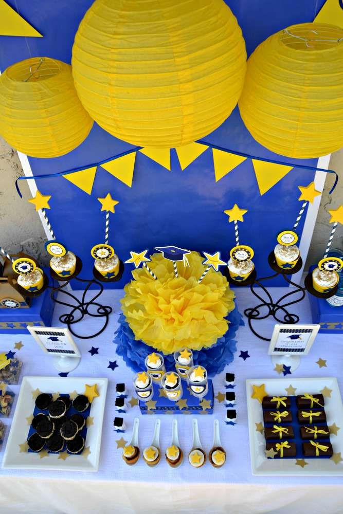 Blue And Gold Graduation Party Ideas
 Blue and Yellow Graduation End of School Party Ideas