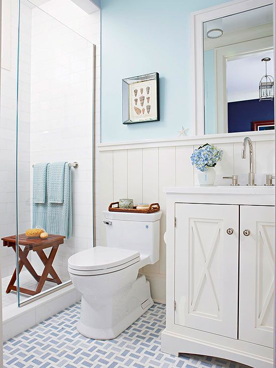 Blue And White Bathroom Decor
 Bathroom Tour Blue & White Cottage Style