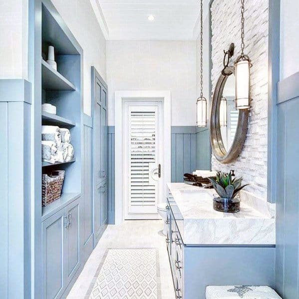 Blue And White Bathroom Decor
 Top 50 Best Blue Bathroom Ideas Navy Themed Interior Designs