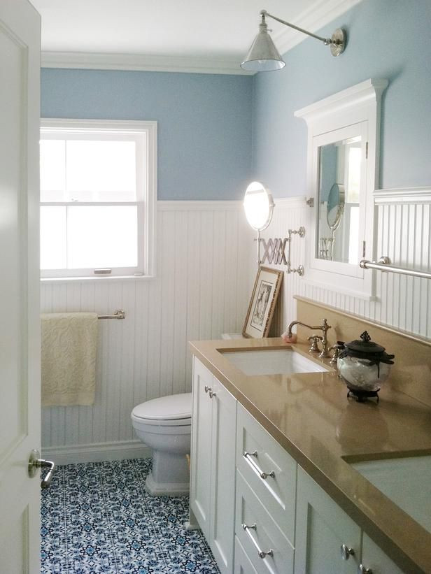 Blue And White Bathroom Decor
 36 blue and white bathroom floor tile ideas and pictures 2019