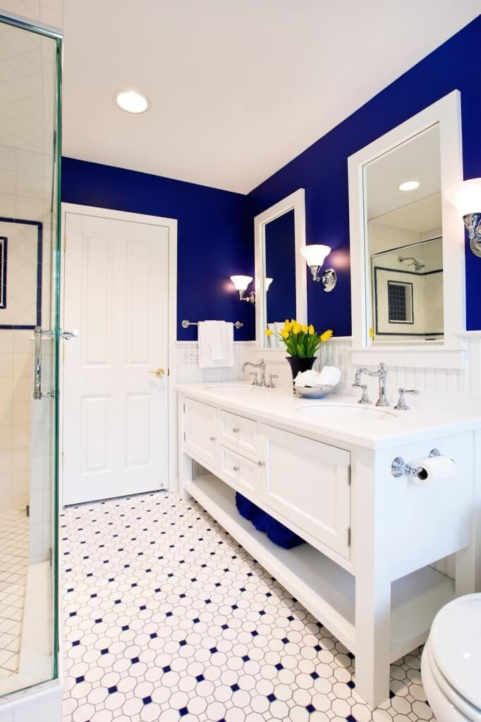 Blue And White Bathroom Decor
 Small Master Bath With A Big Vision By Drury Design