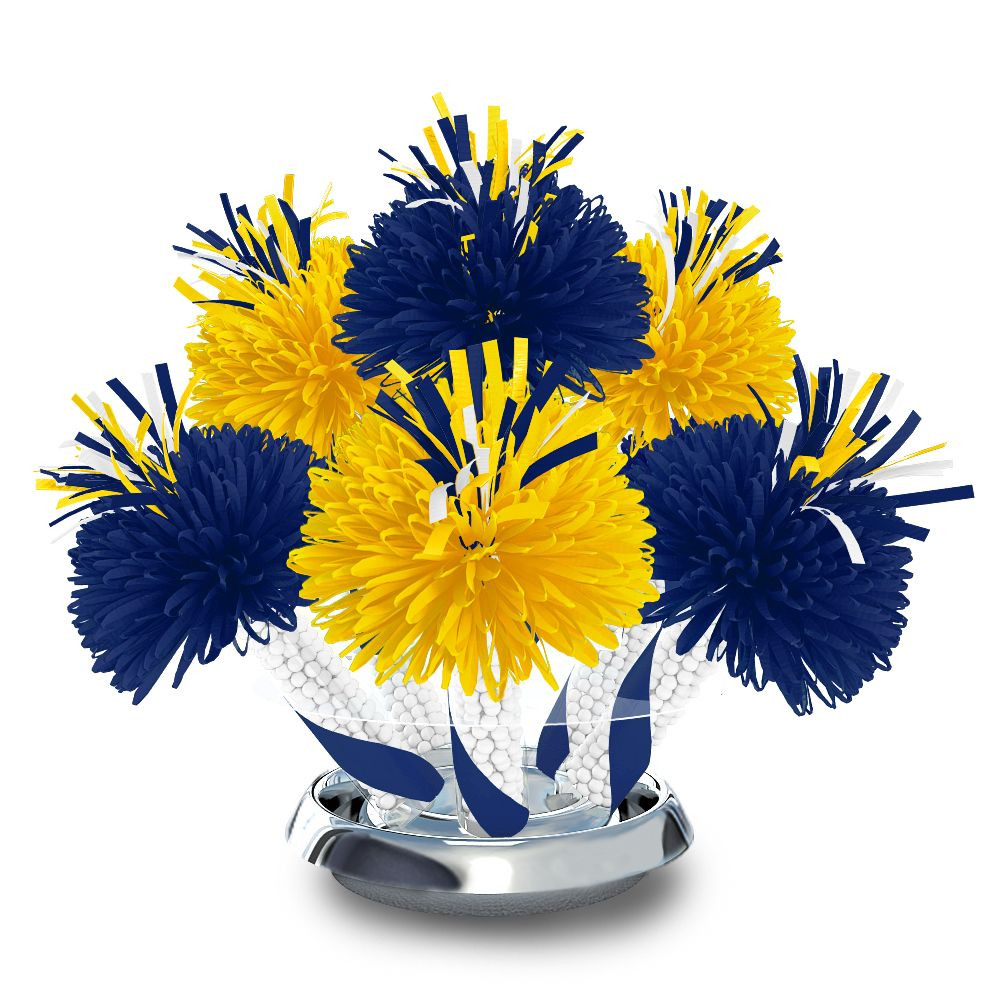 Blue And Yellow Graduation Party Ideas
 Royal Blue and Yellow Graduation School Colors Centerpiece