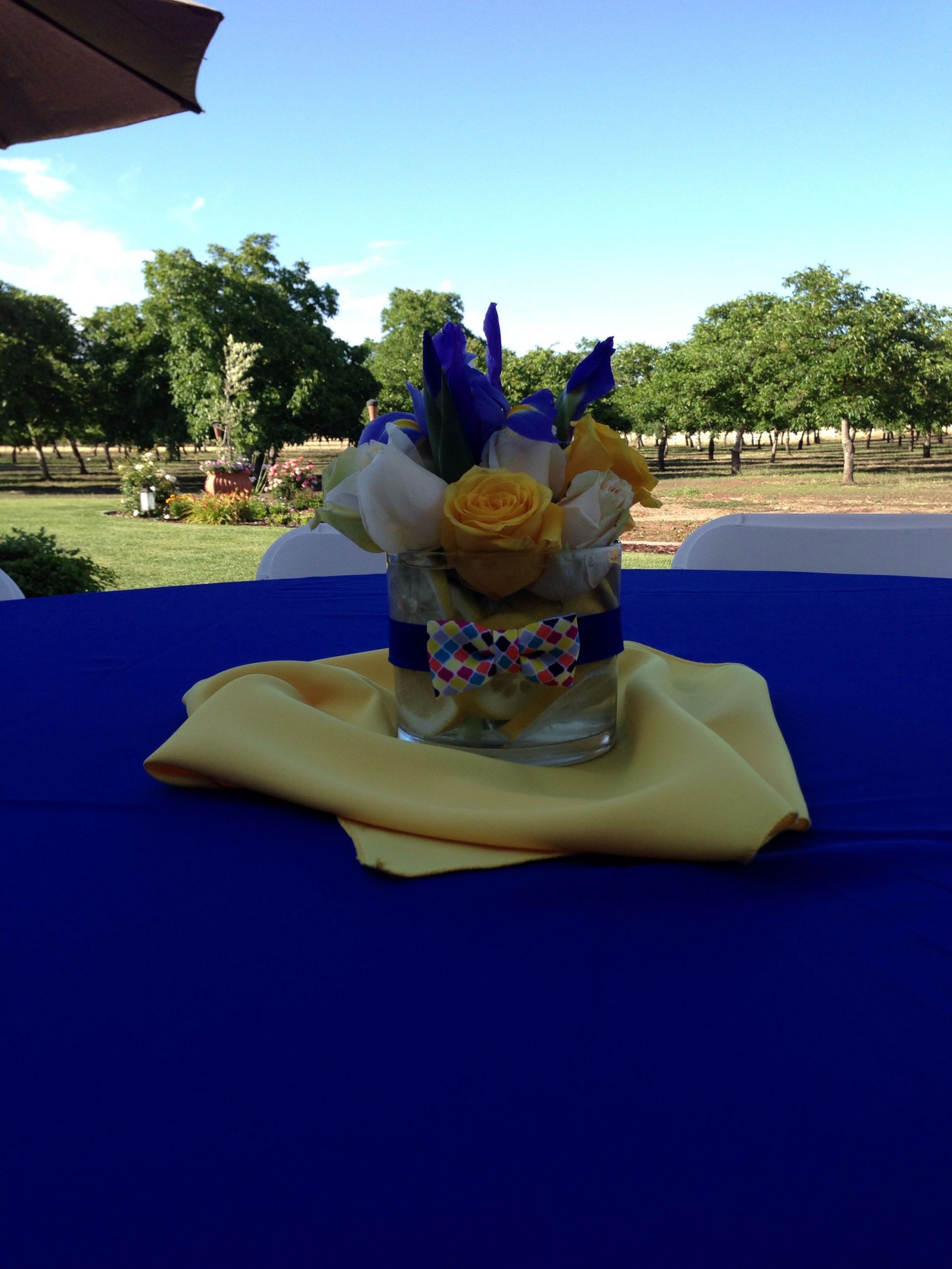 Blue And Yellow Graduation Party Ideas
 Yellow and blue graduation party decor With images