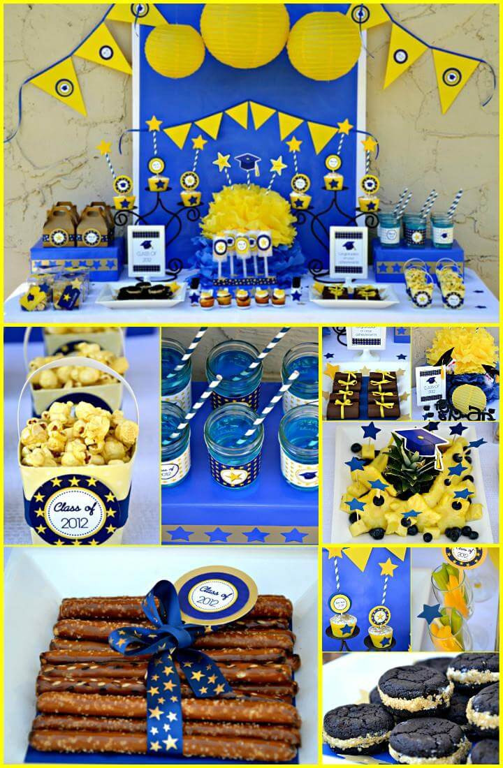 Blue And Yellow Graduation Party Ideas
 50 DIY Graduation Party Ideas & Decorations DIY & Crafts