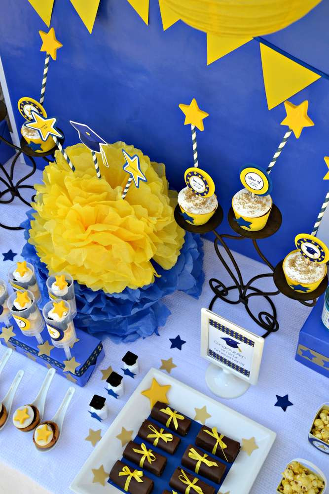 Blue And Yellow Graduation Party Ideas
 Blue and Yellow Graduation End of School Party Ideas