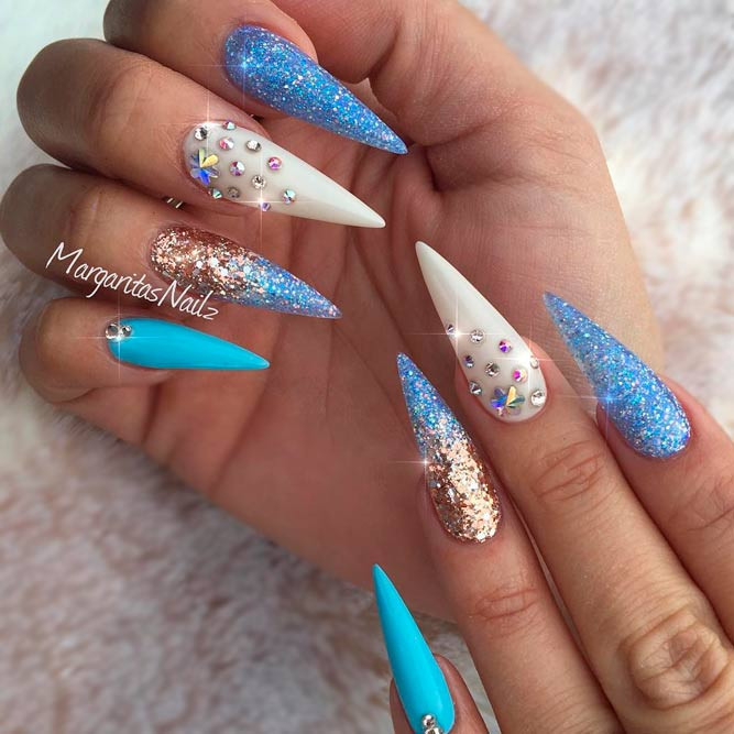 Blue Glitter Acrylic Nails
 Freshest Ombre Glitter Nails Ideas