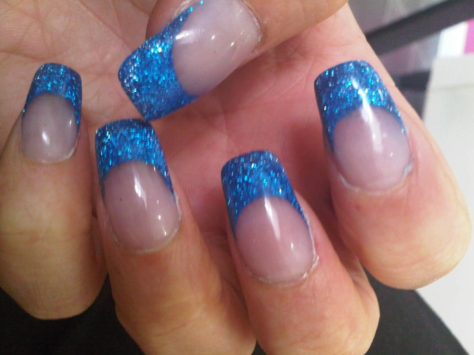 Blue Glitter Acrylic Nails
 55 Most Beautiful Acrylic Nail Paint Design Ideas