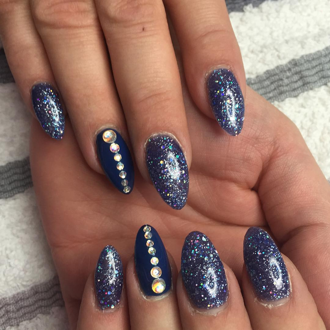 Blue Glitter Acrylic Nails
 29 Glitter Acrylic Nail Art Designs Ideas