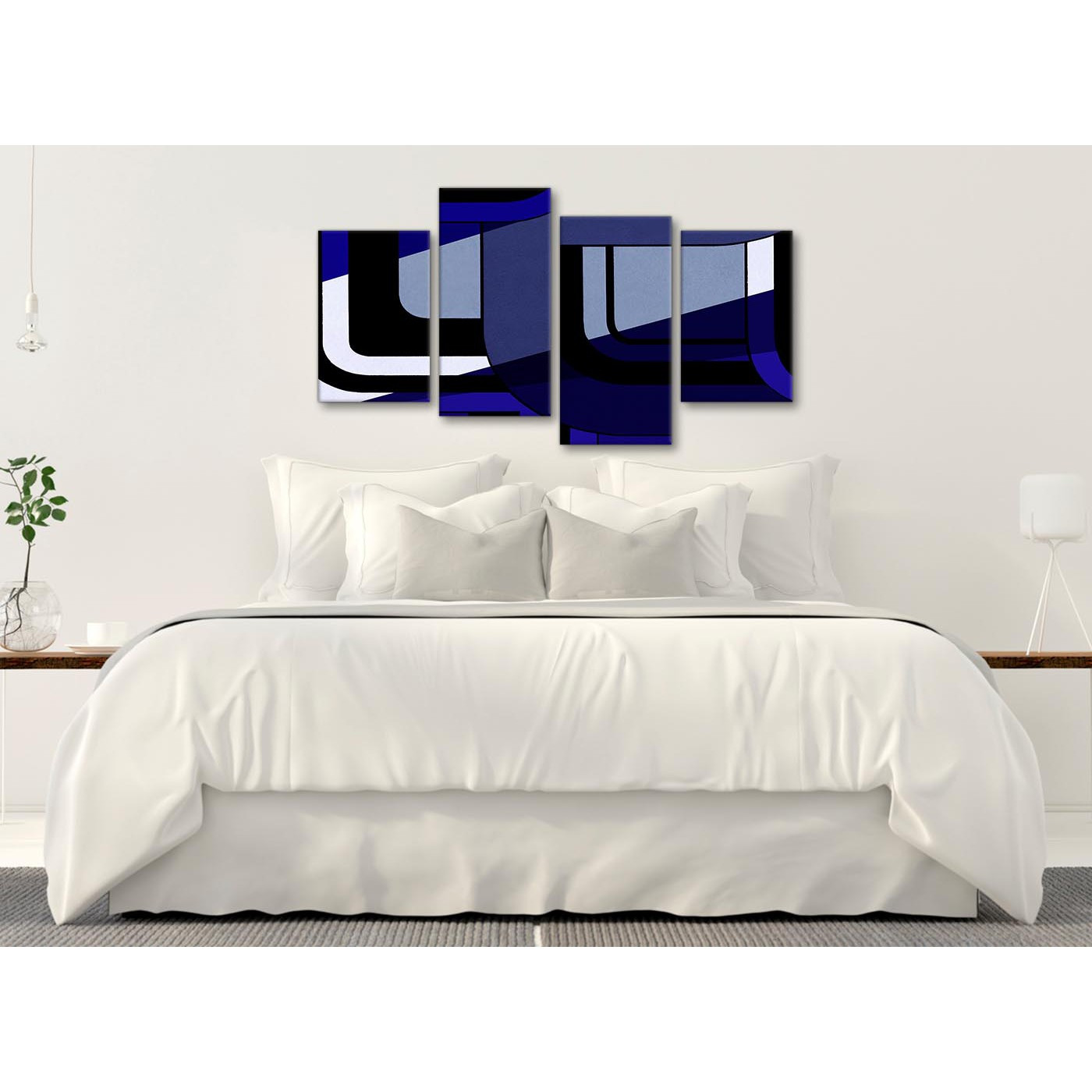 Blue Wall Art For Bedroom
 Indigo Navy Blue Painting Abstract Bedroom Canvas