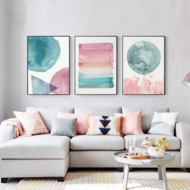 Blue Wall Art For Bedroom
 Abstract Nordic Watercolor Posters Pink And Blue Wall Art