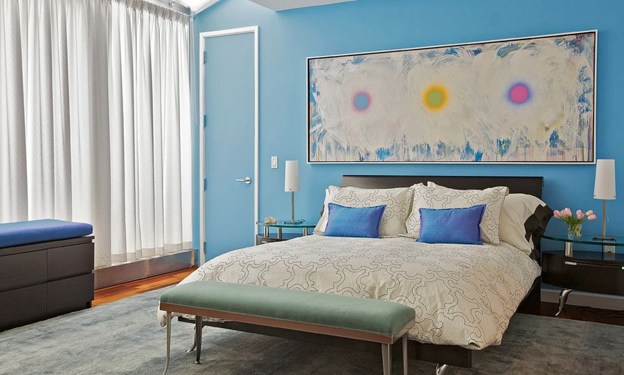 Blue Wall Art For Bedroom
 How To Give Character To A Bedroom With A Painting Over