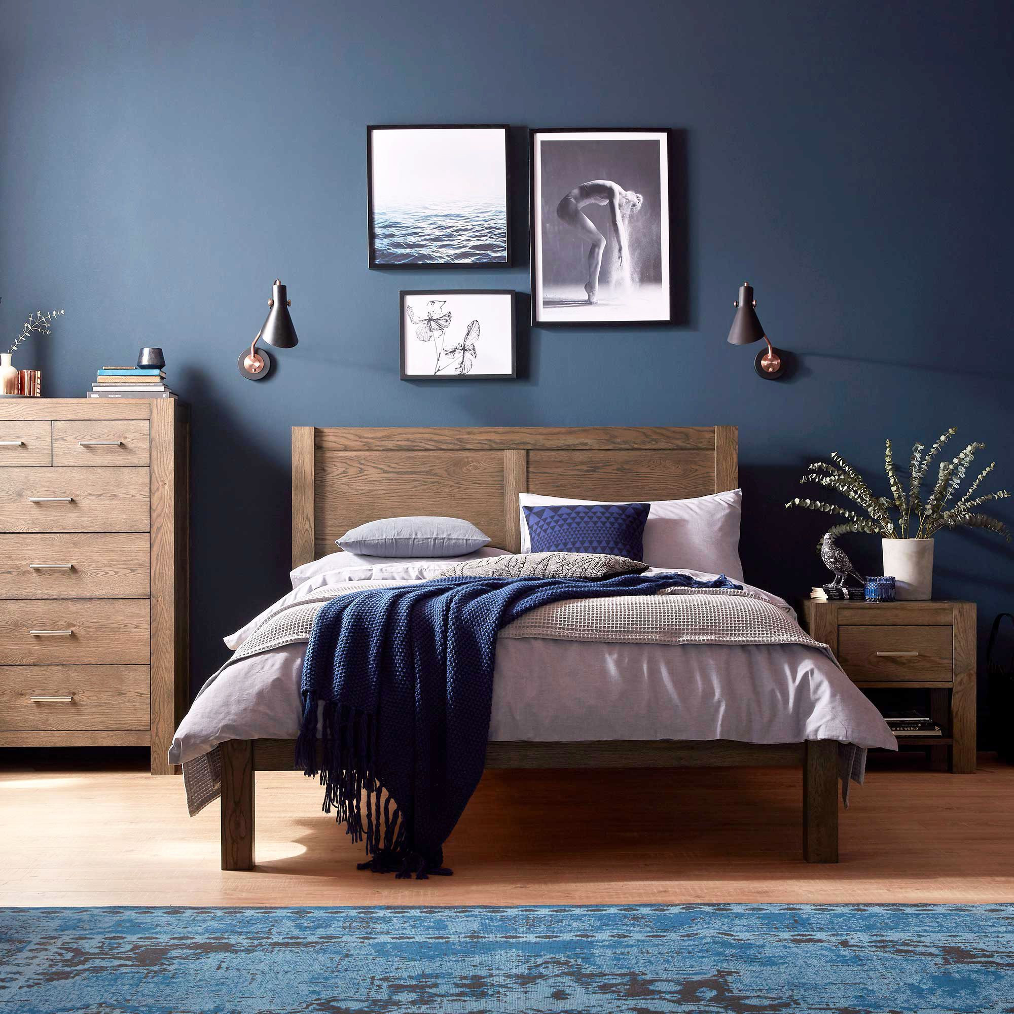 Blue Wall Art For Bedroom
 The Corniche bedroom range is crafted from dark American