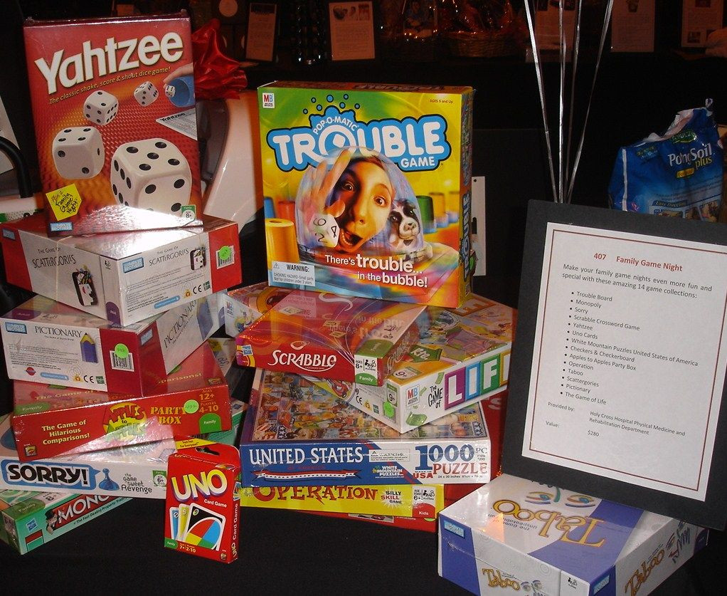Board Game Gift Basket Ideas
 A collection of board games will generally attract bidders