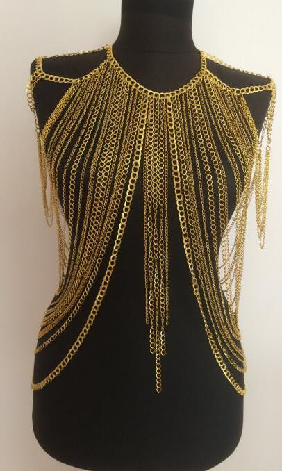 Body Jewelry Festival
 gold body chain body harness body necklace shoulder