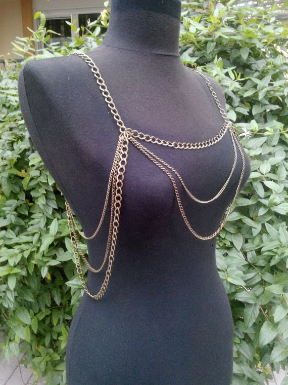 Body Jewelry Shoulder
 Shoulder armor necklace chain Body chain women body