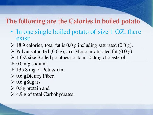 Boiled Potato Nutrition
 boiled potato nutrition