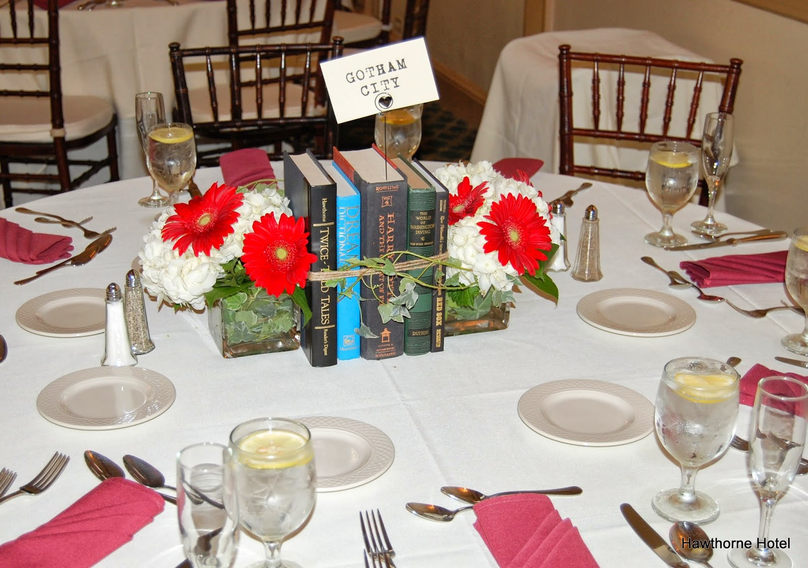 Book Themed Wedding
 Weddings at the Hawthorne Hotel Literary Book Themed Wedding