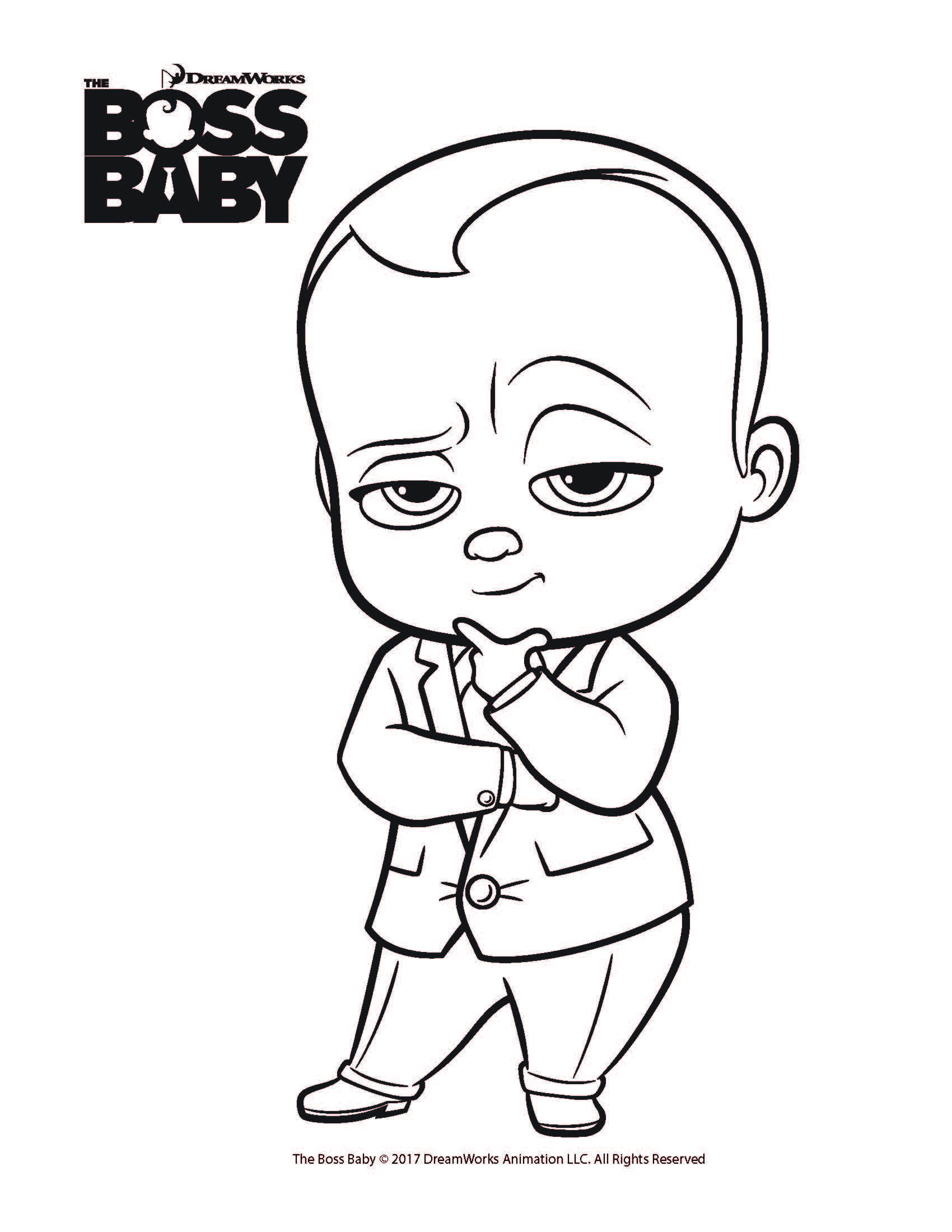 Boss Baby Coloring Page
 Free coloring printables for The Boss Baby from Dreamworks