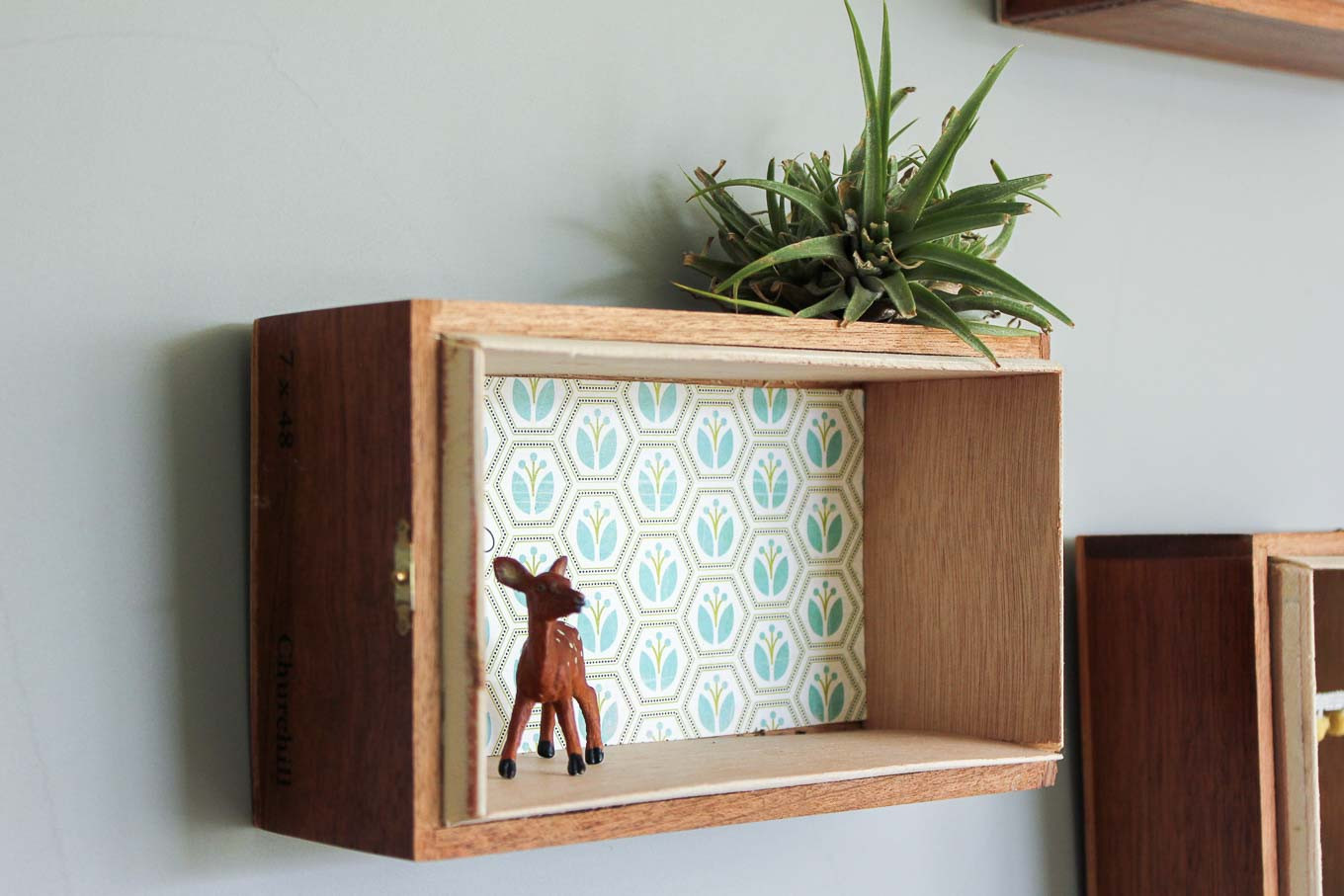 Box Shelf DIY
 Super Easy DIY Floating Box Shelves From Cigar Boxes