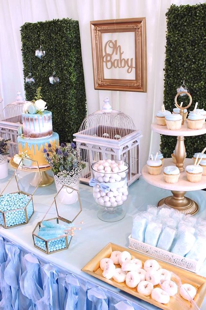 Boy Baby Shower Table Decoration Ideas
 Kara s Party Ideas Darling "Oh Baby" Boy Baby Shower