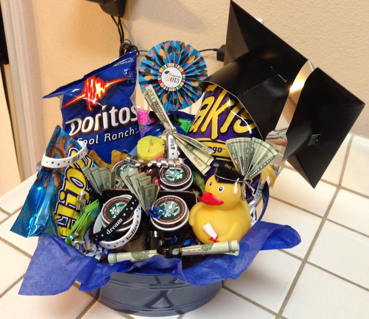 Boy High School Graduation Gift Ideas
 Graduation t basket for 8th grader With images