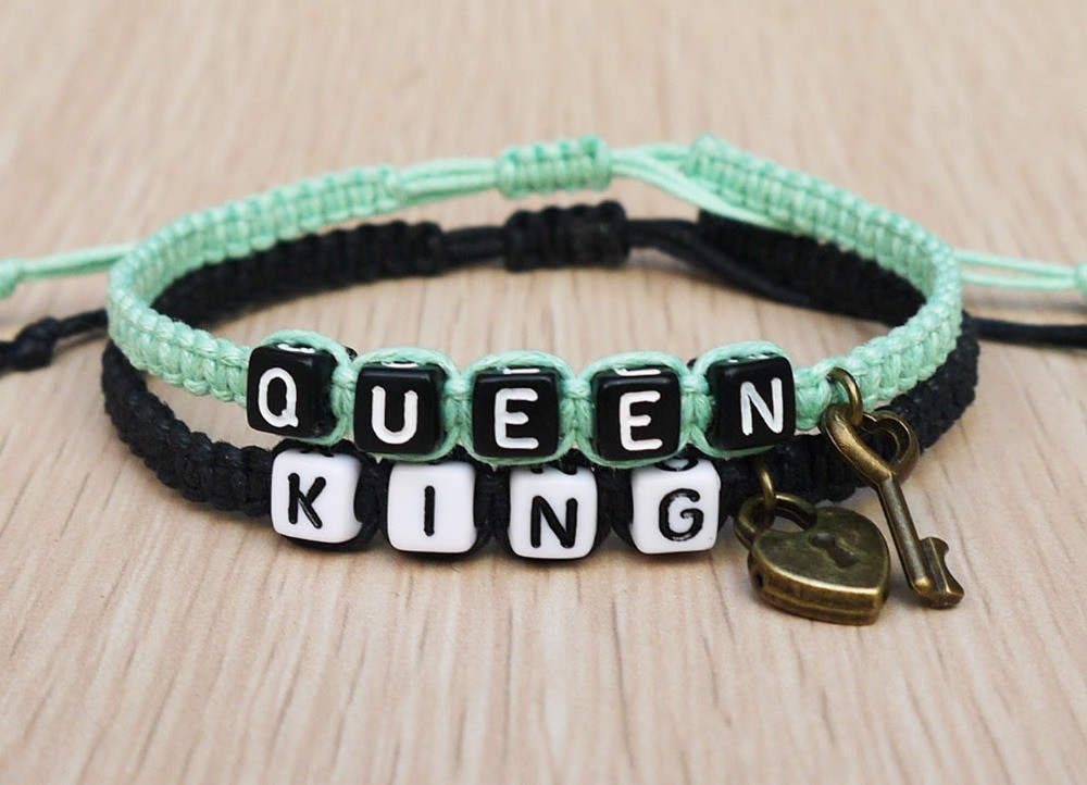 Bracelet For Girlfriend
 Keylock Couples Bracelet Loves Bracelet Queen King