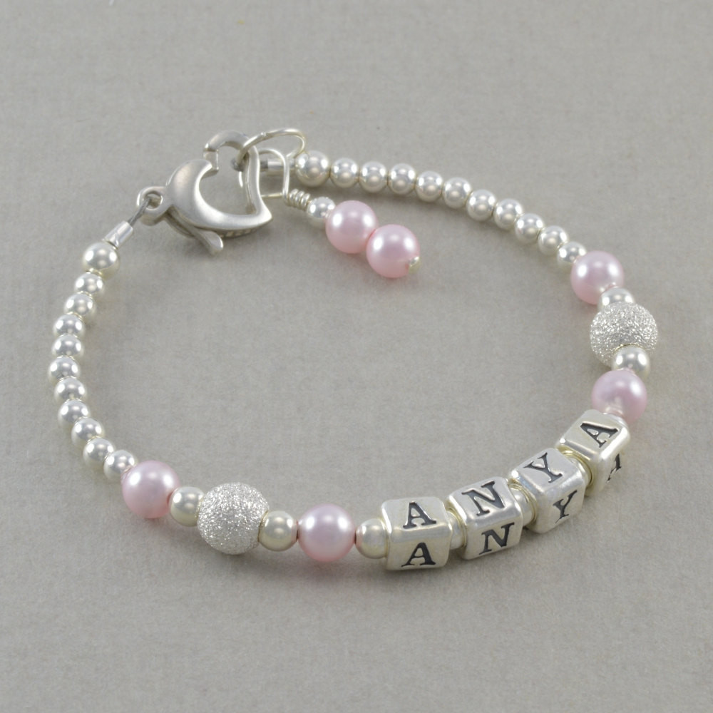 Bracelets For Girls
 Baby Girl Gift Baby Name Bracelet Sterling by