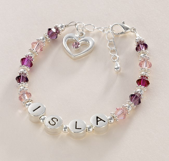 Bracelets For Girls
 Girl s Name Bracelet with Swarovski Crystals