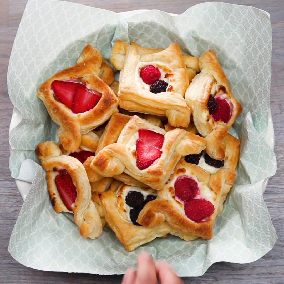 Breakfast Pastry Recipes
 Fruit and Cream Cheese Breakfast Pastries Recipe by Tasty