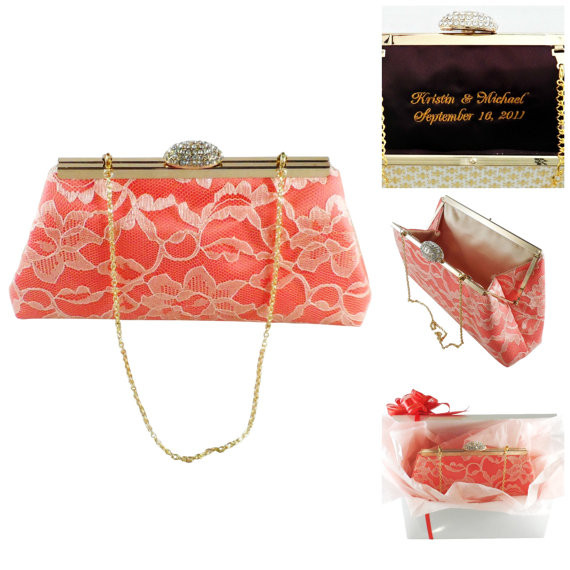 Bridal Shower Gift Ideas From Mother Of The Bride
 Bridesmaid Gift Clutch Calypso Coral And Champagne Bridal