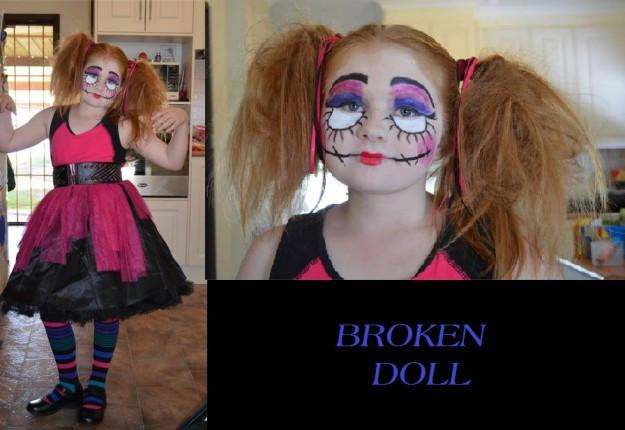 Broken Doll Costume DIY
 Broken Doll for Halloween Arts Crafts and DIY