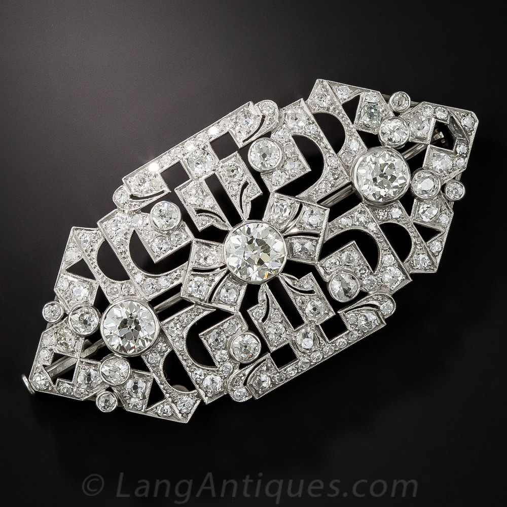 Brooches Art
 Art Deco Diamond and Platinum Brooch