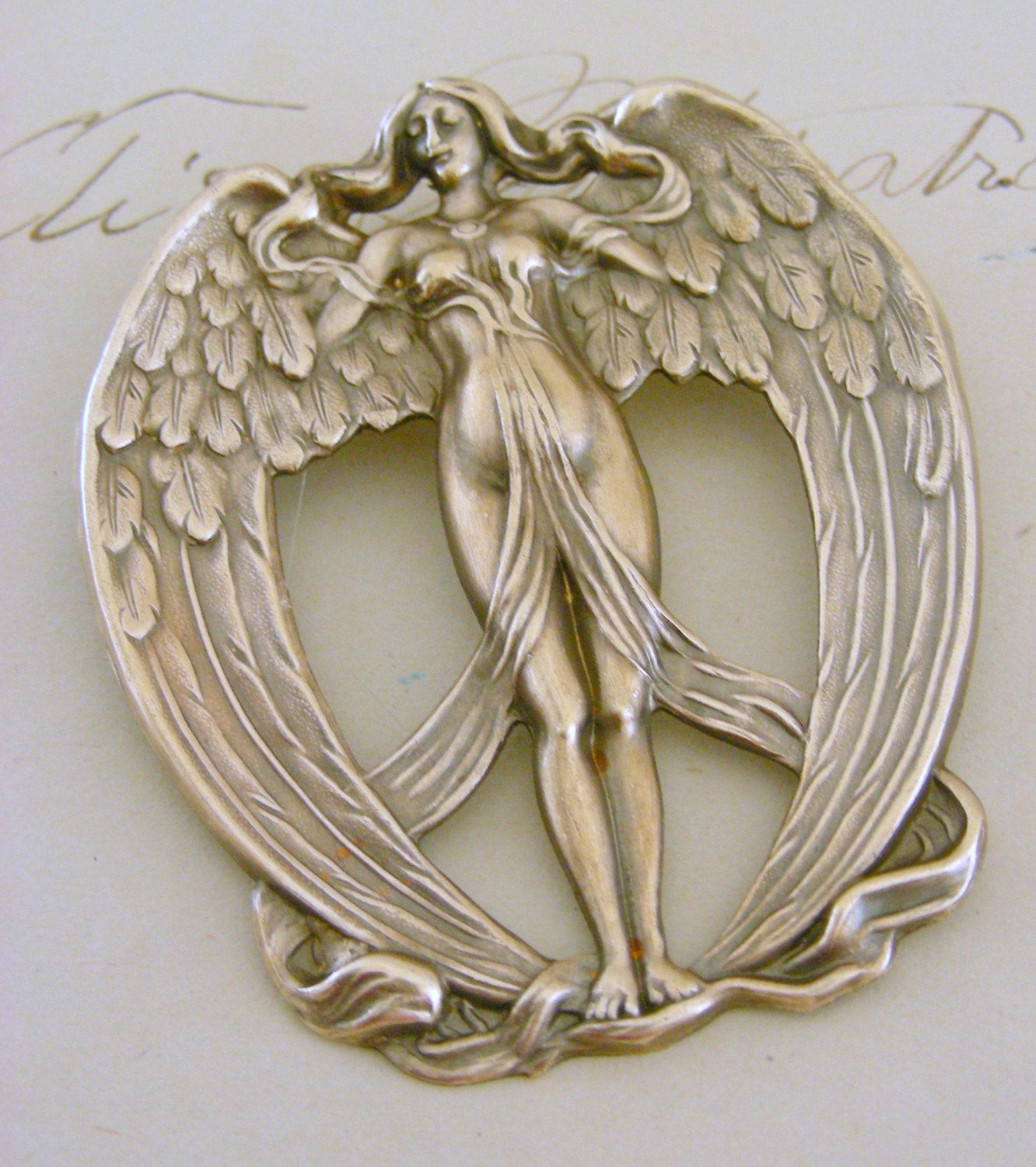 Brooches Art
 Vintage Brooch Art Nouveau Jewelry Angel Pin Vintage