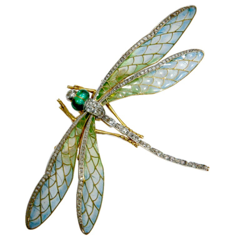 Brooches Drawing
 Art Nouveau Dragonfly Brooch at 1stdibs