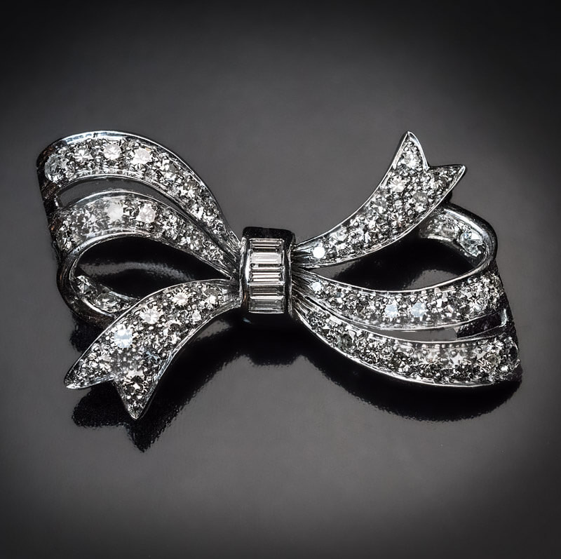 Brooches Jewellery
 Vintage 2 55 Ct Diamond Bow Brooch Pin 1930s Antique