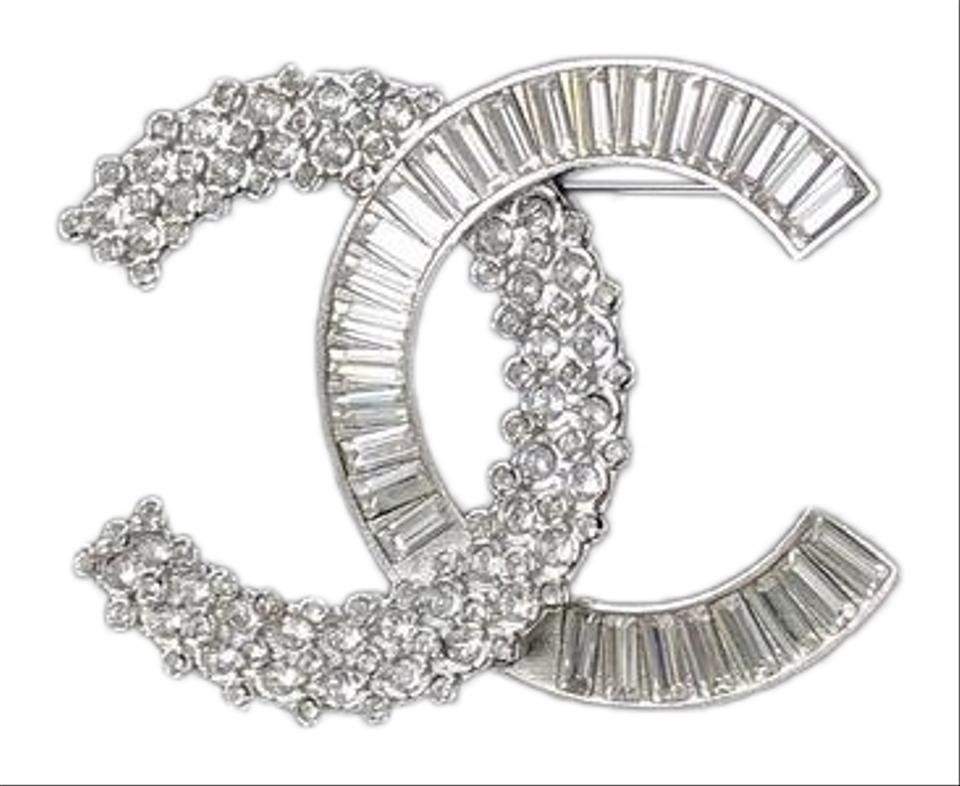 Brooches Logo
 Chanel Silver 2019 Classic Baguette Crystals Brooch