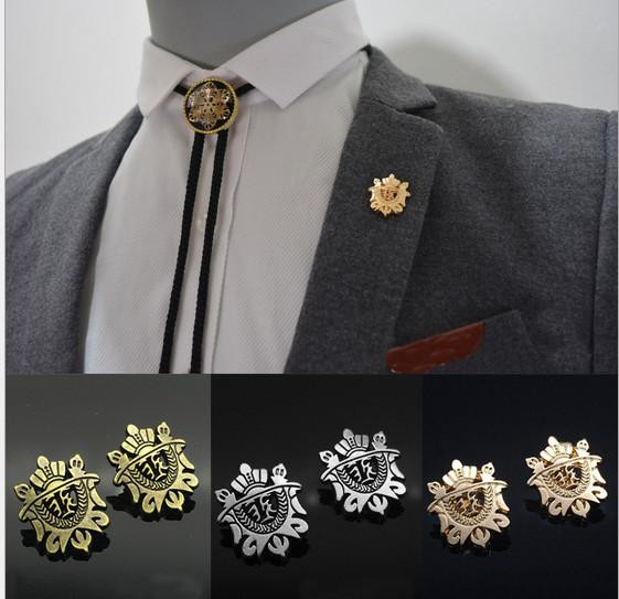 Brooches Men
 2019 Mix Color Mens Suits Brooches Rudder Shield Brooch