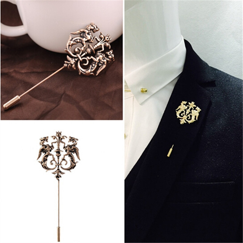 Brooches Men
 Vintage Double Horses Cameo Brooches For Men Suits Long