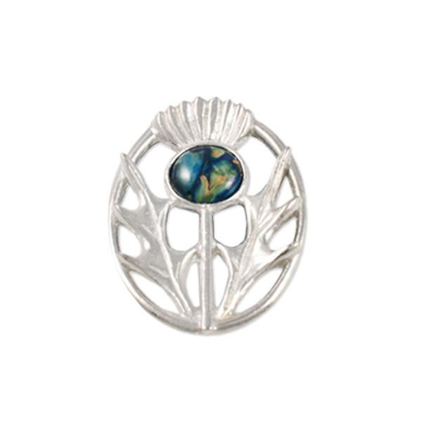 Brooches Modern
 Heathergems Modern Thistle Oval Brooch In Pewter – Tappit