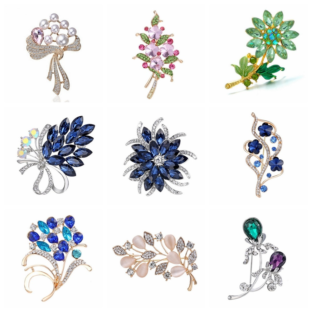 Brooches Pin
 Flower Brooch pins Crystal Brooches For women Clothing