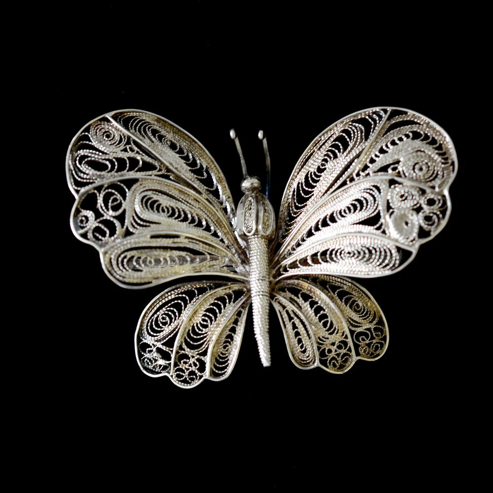 Brooches Silver
 Antiques Atlas Silver Filigree Butterfly Brooch C1950s
