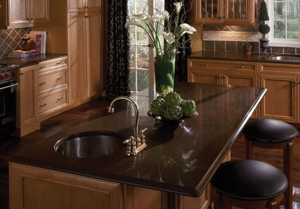 Brown Countertop Kitchen
 Coffee brown granite countertops – a variety of hues to