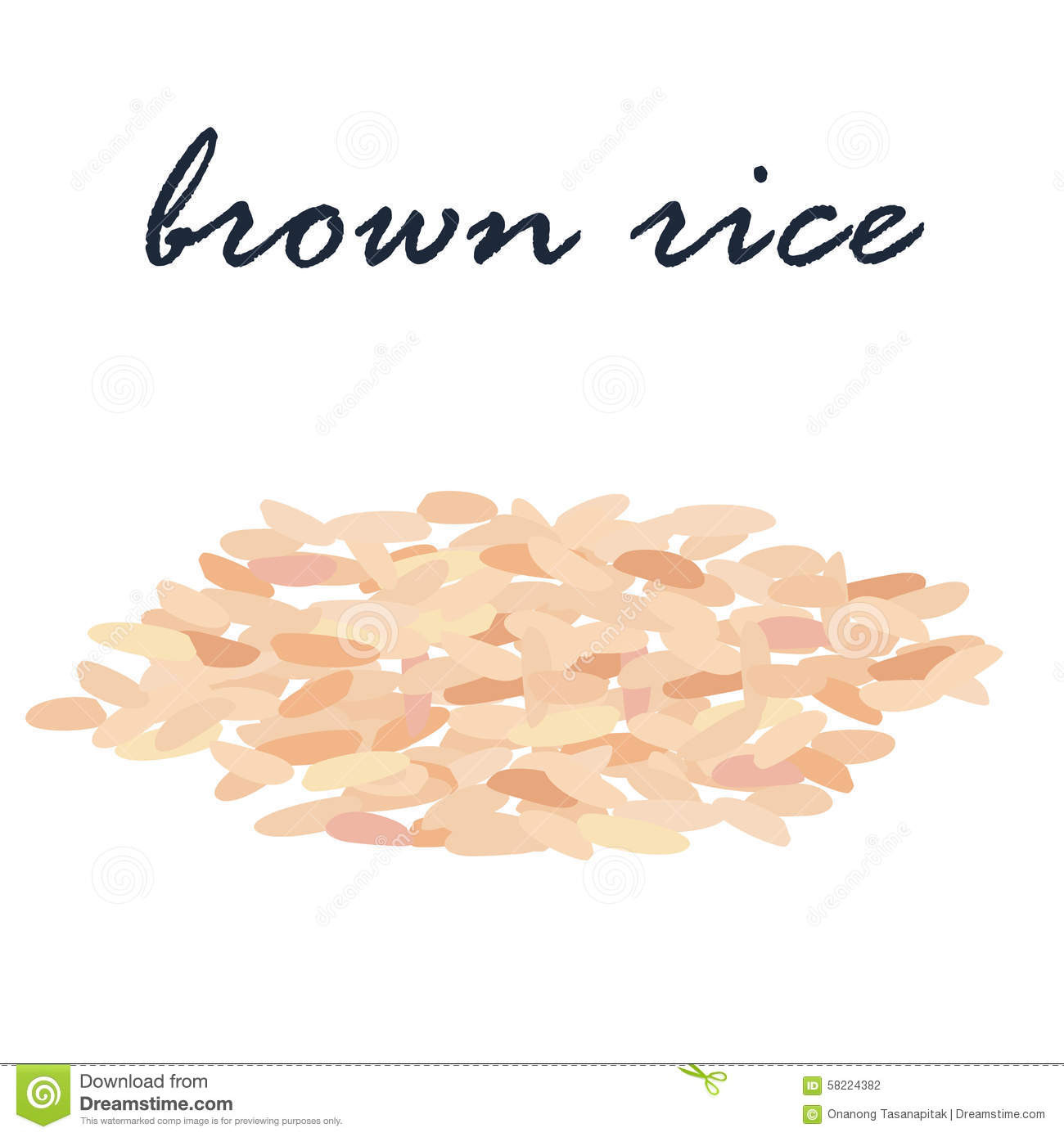 Brown Rice Fiber
 Brown Rice Healthy Food High Fiber Illustration Stock