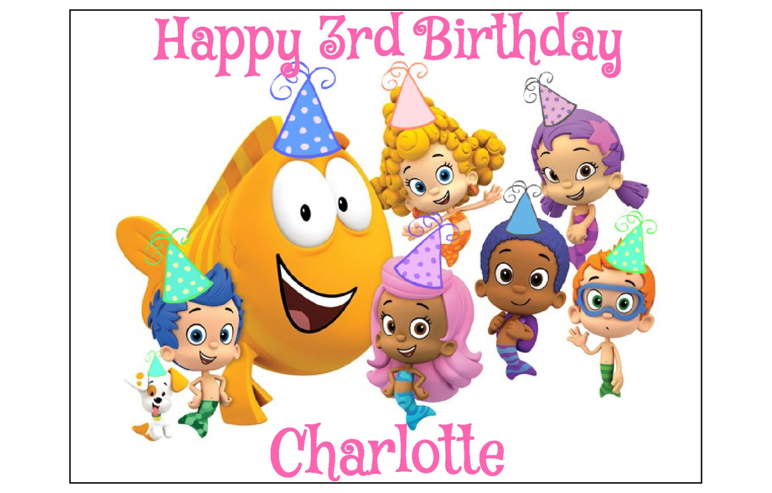 Bubble Guppies Birthday Cake Toppers
 Bubble Guppies EDIBLE cake topper decoration party birthday