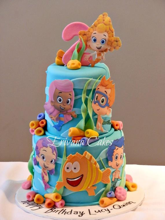Bubble Guppies Birthday Cake Toppers
 Bubble Guppies Edible Cake Image Topper on Frosting and