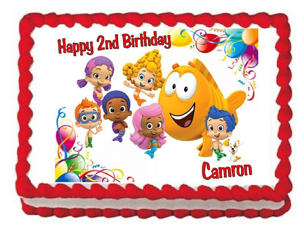 Bubble Guppies Birthday Cake Toppers
 Bubble Guppies edible birthday cake image cake topper
