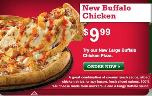 Buffalo Chicken Pizza Papa Johns
 GrubGrade