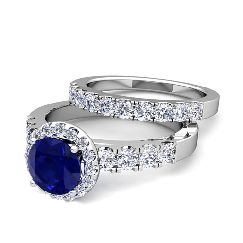 Build Your Own Wedding Ring
 Build Your Own Halo Engagement Ring Bridal Set in Pave