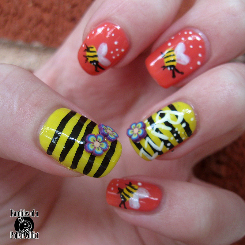 Bumble Bee Nail Art
 Bumble bee nails